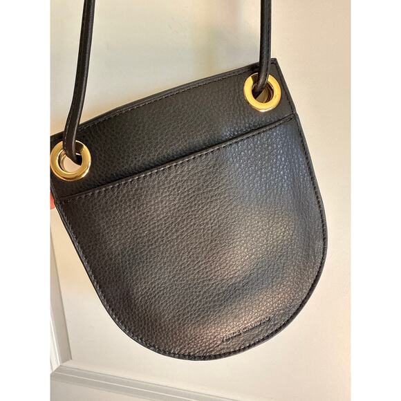 Vince Camuto Margie Snakeskin Pink Dot Leather Crossbody Bag Small Black Strap - Picture 7 of 7